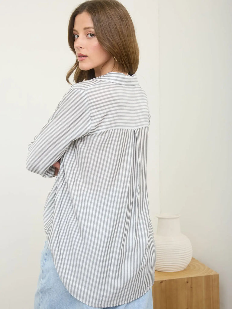 Stripe Collared Lightweight Shirt