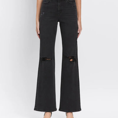 90's Vintage Super High Rise Flare Jeans