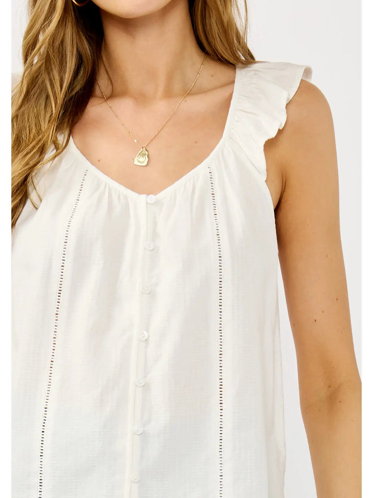 Ladder Lace Ruffle Sleeve Top