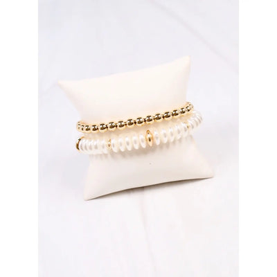 Tawni Pearl Bracelet Set Gold