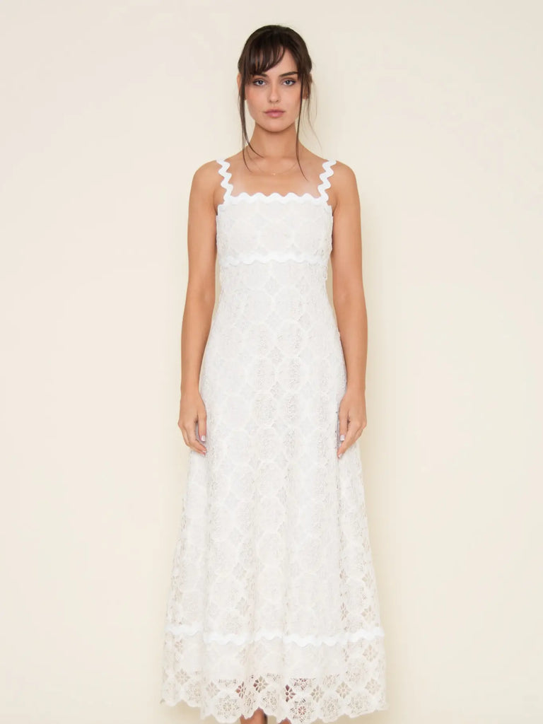 Wave Trim Maxi Dress