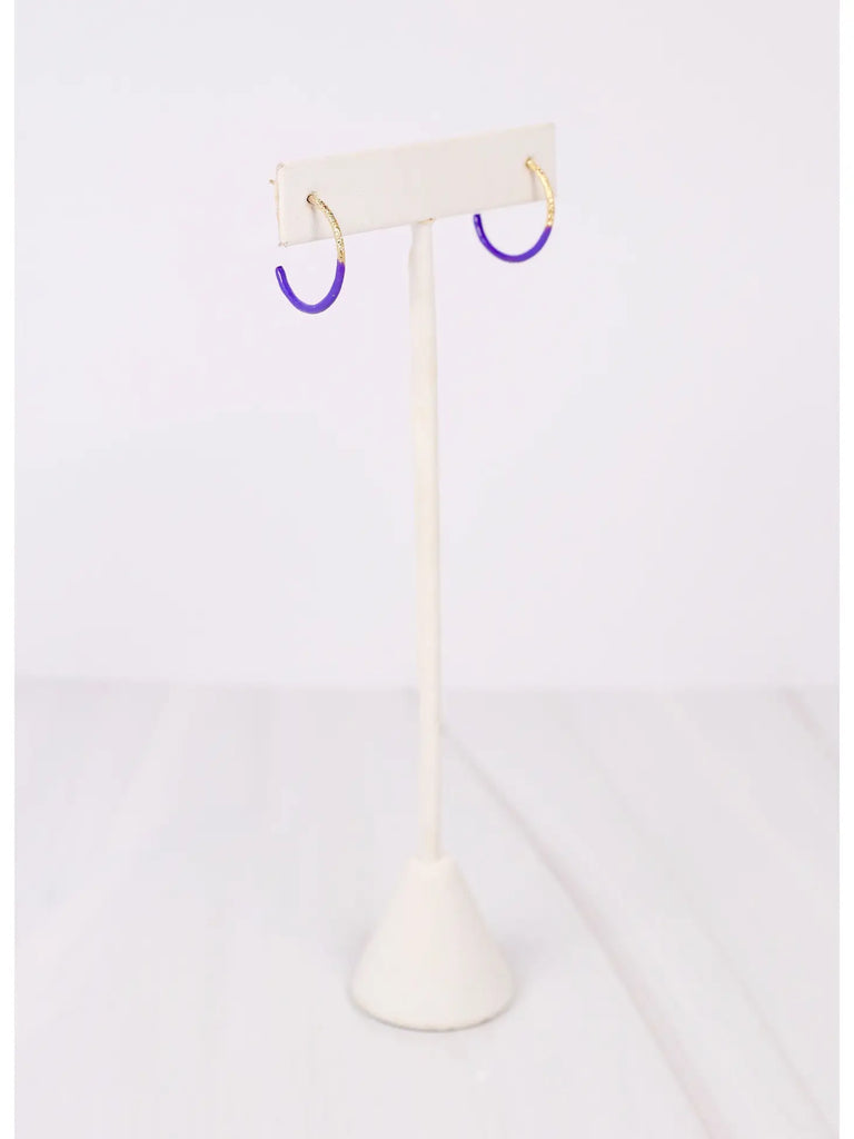 Dapper Dipped Hoop Earring Purple