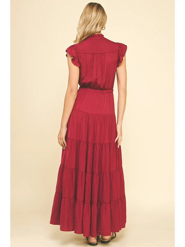 Gia Satin Tiered Dress