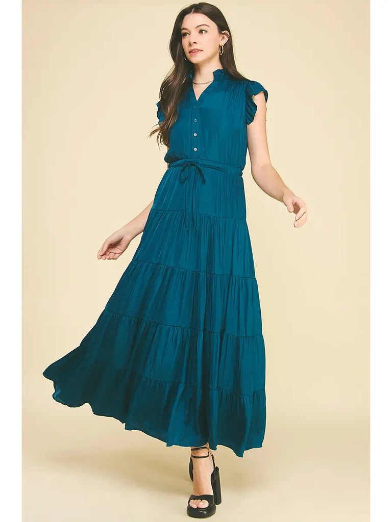 Gia Satin Tiered Dress