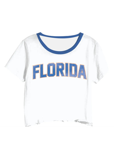 Game Day Florida Distressed Print Crop