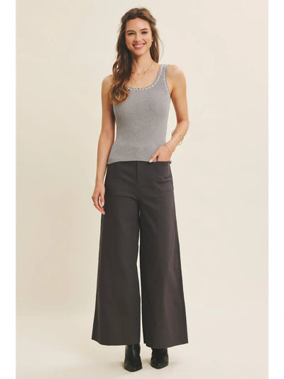 Stretchy Rib Sweater with Detail