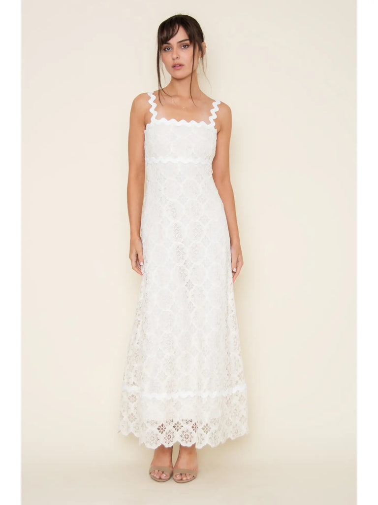 Wave Trim Maxi Dress