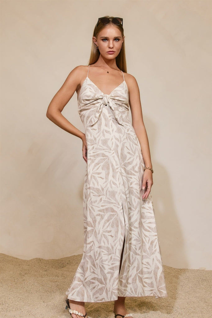 Driftwood Dreams Knot Front Maxi Dress