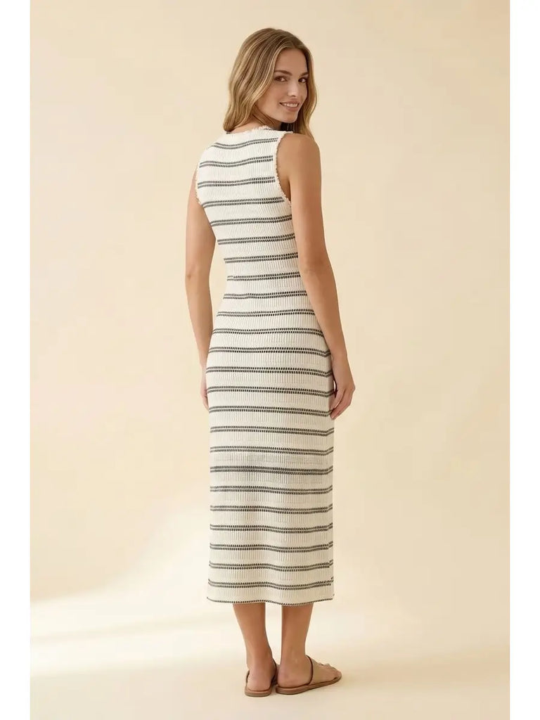 Sydney Stripe Stretch Midi Dress