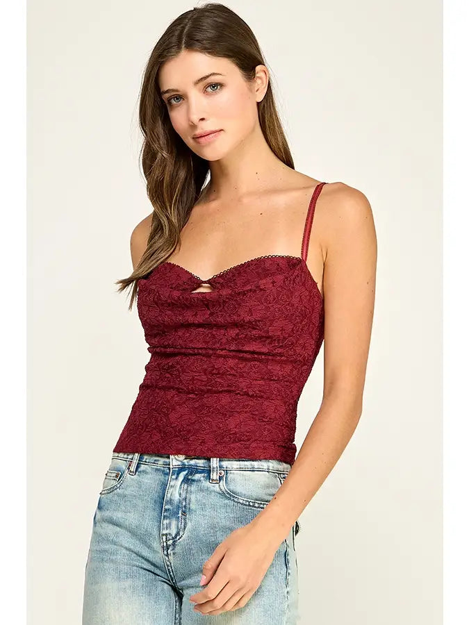 Lace Draped Cami Top