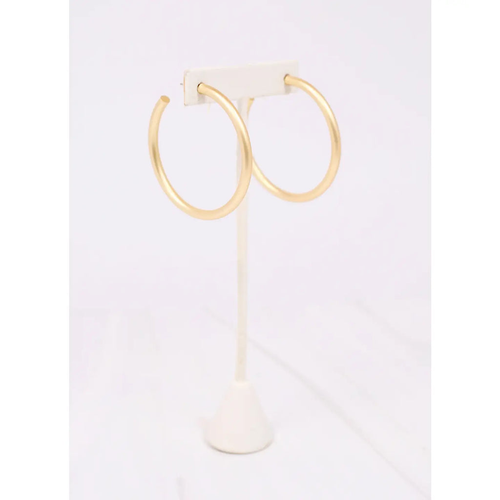 Arden Satin Hoop Earring Matte Gold