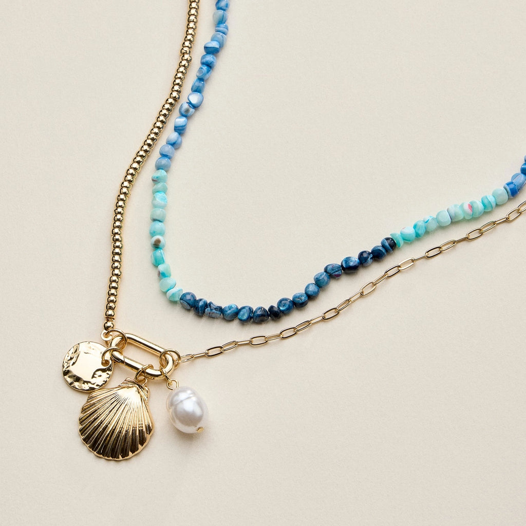 Shell Charms Chain & Beads Necklaces