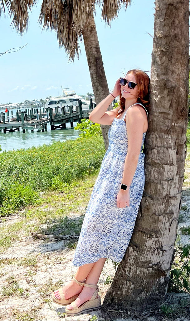 Ari Embroidered Midi Dress