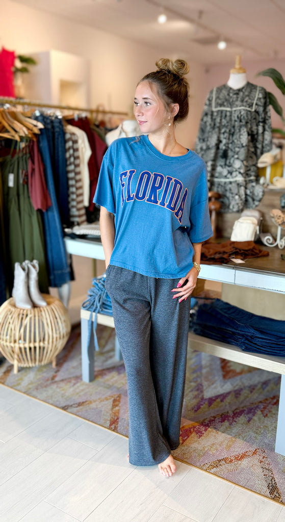 Florida Puff Graphic Long Crop Top