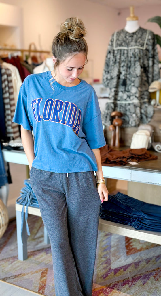 Florida Puff Graphic Long Crop Top