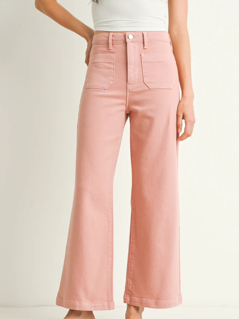 Patch Pocket Wide Leg in Dusty Coral