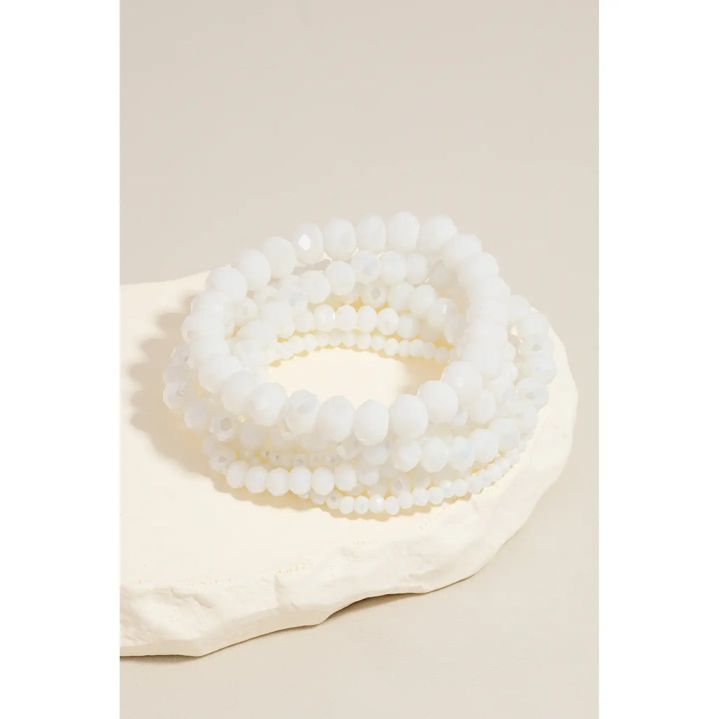 Layered Faceted Beaded Bracelet Set