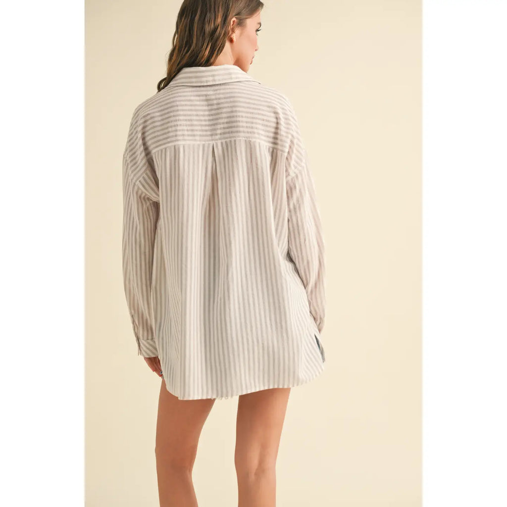 Zara Striped Pattern Button Down Shirts