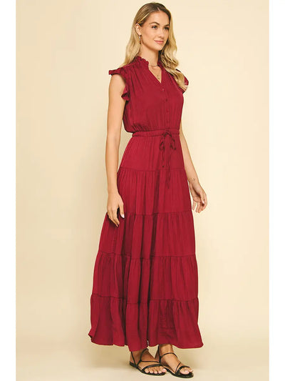 Gia Satin Tiered Dress