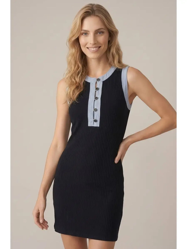 Mixed Denim Dress