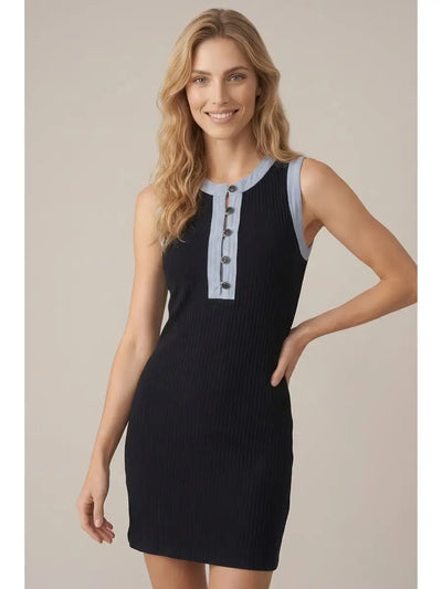 Mixed Denim Dress