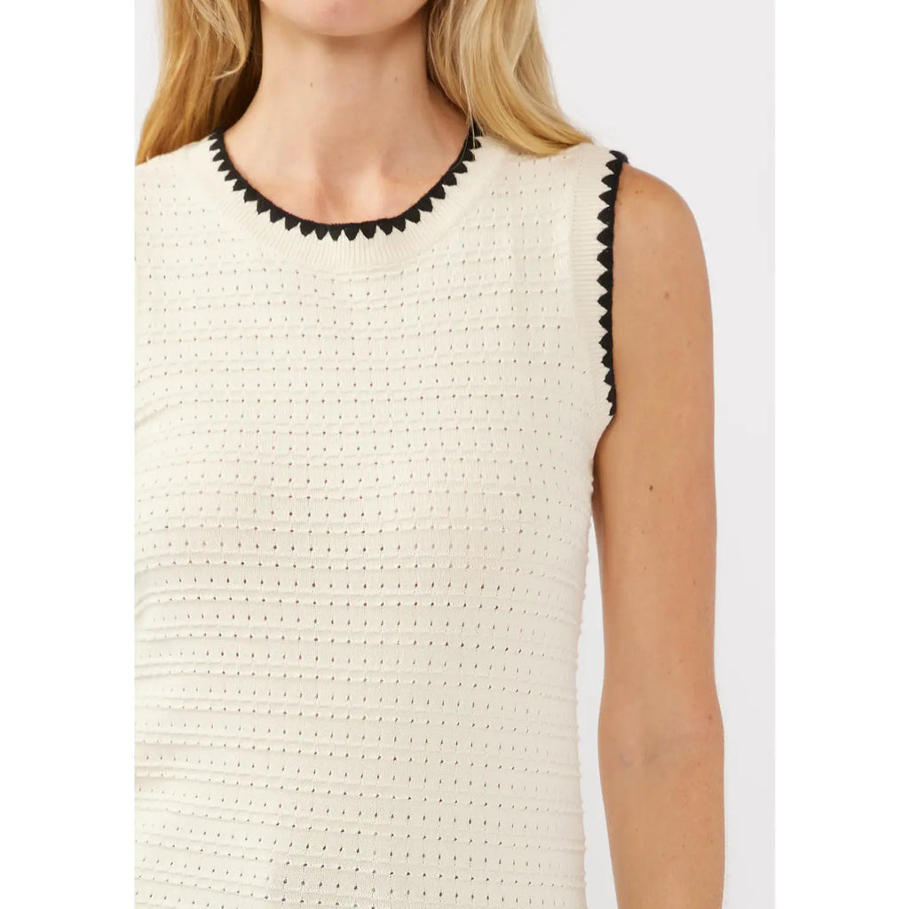 Chain Link Crewneck Tank Sweater