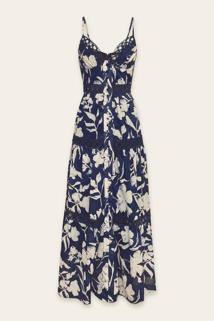 Indigo Mood Lace Inset Maxi Dress