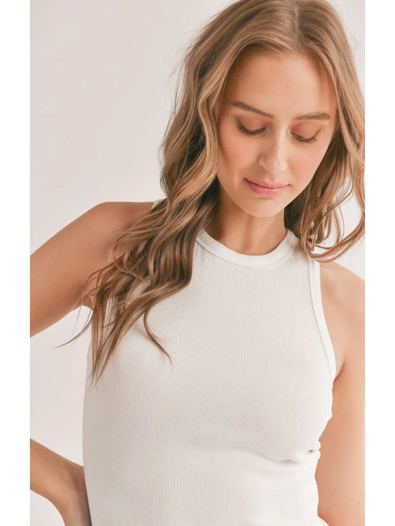 Marshmallow Racerback Crop Tank