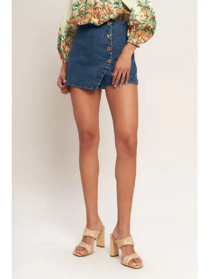 Gia Washed Denim Skort