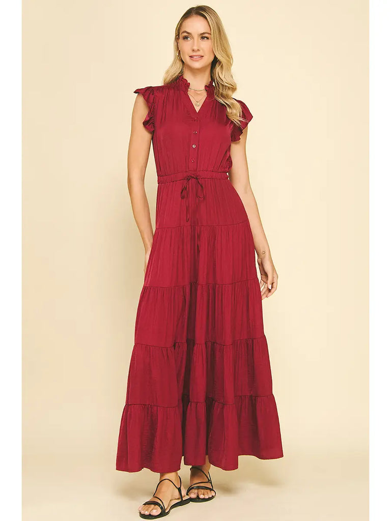 Gia Satin Tiered Dress