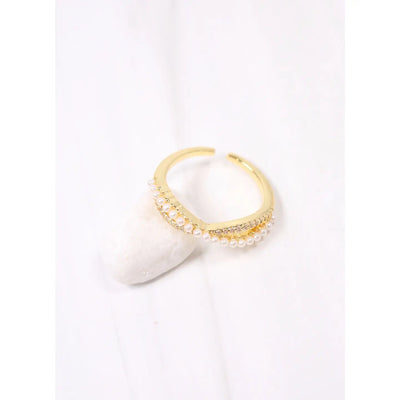 Pappas Pearl and Cz Ring Gold