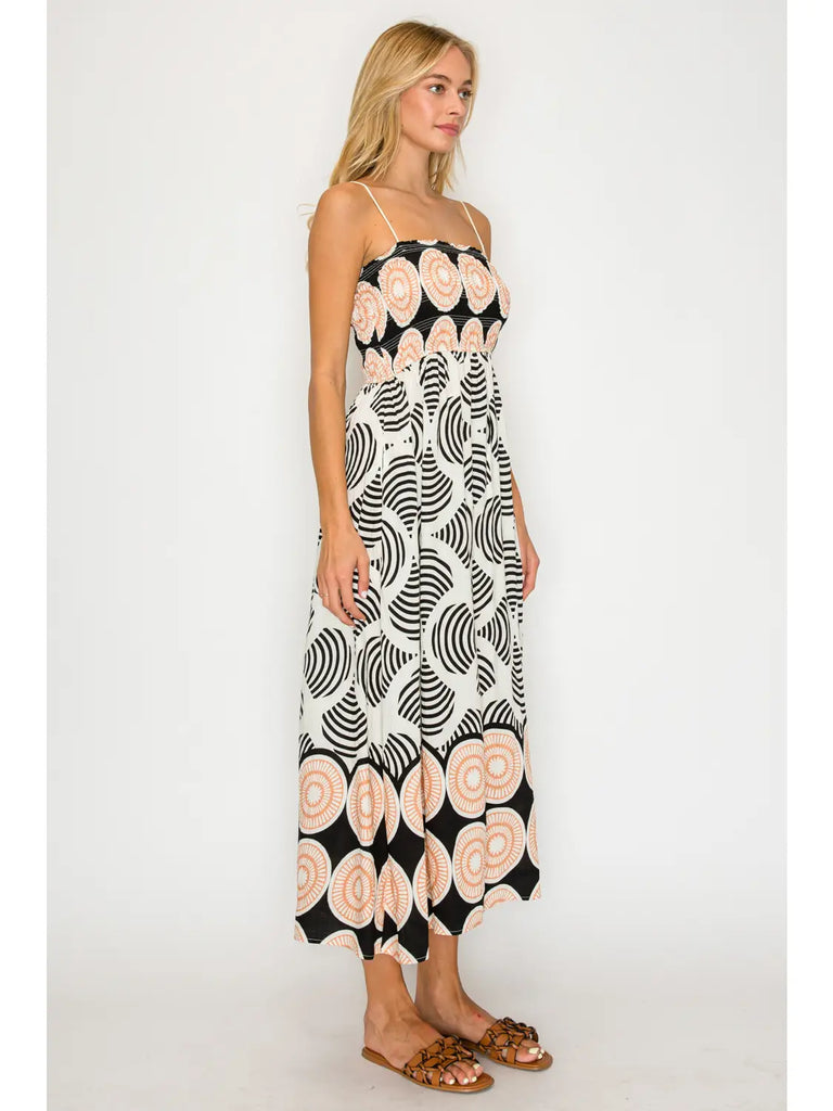 Midnight Shell Smock Midi Dress