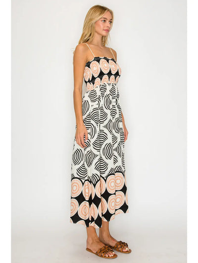 Midnight Shell Smock Midi Dress