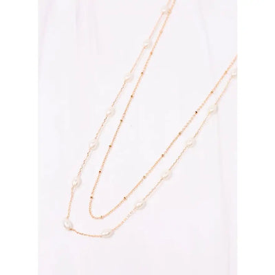 Catherine Pearl Layered Necklace Gold