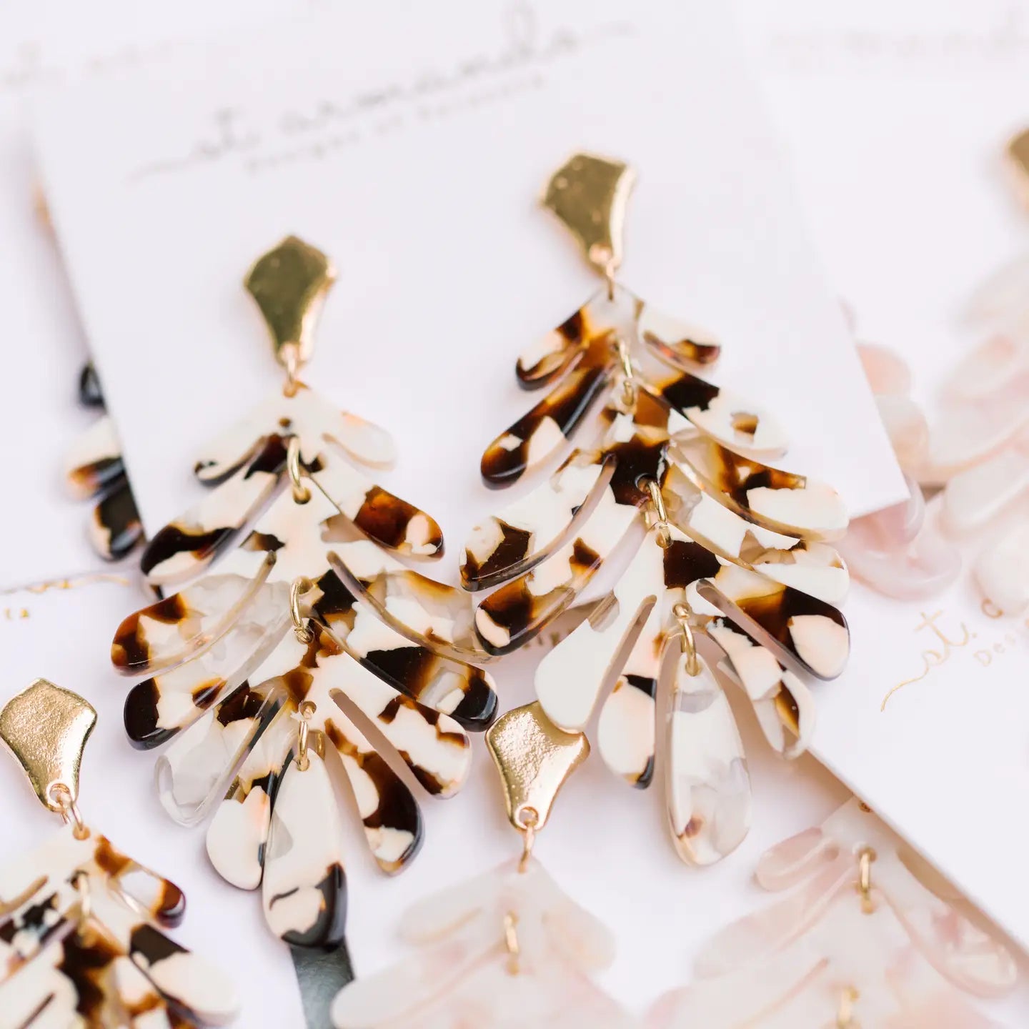 Cocoa Palm Drop Statement Earrings