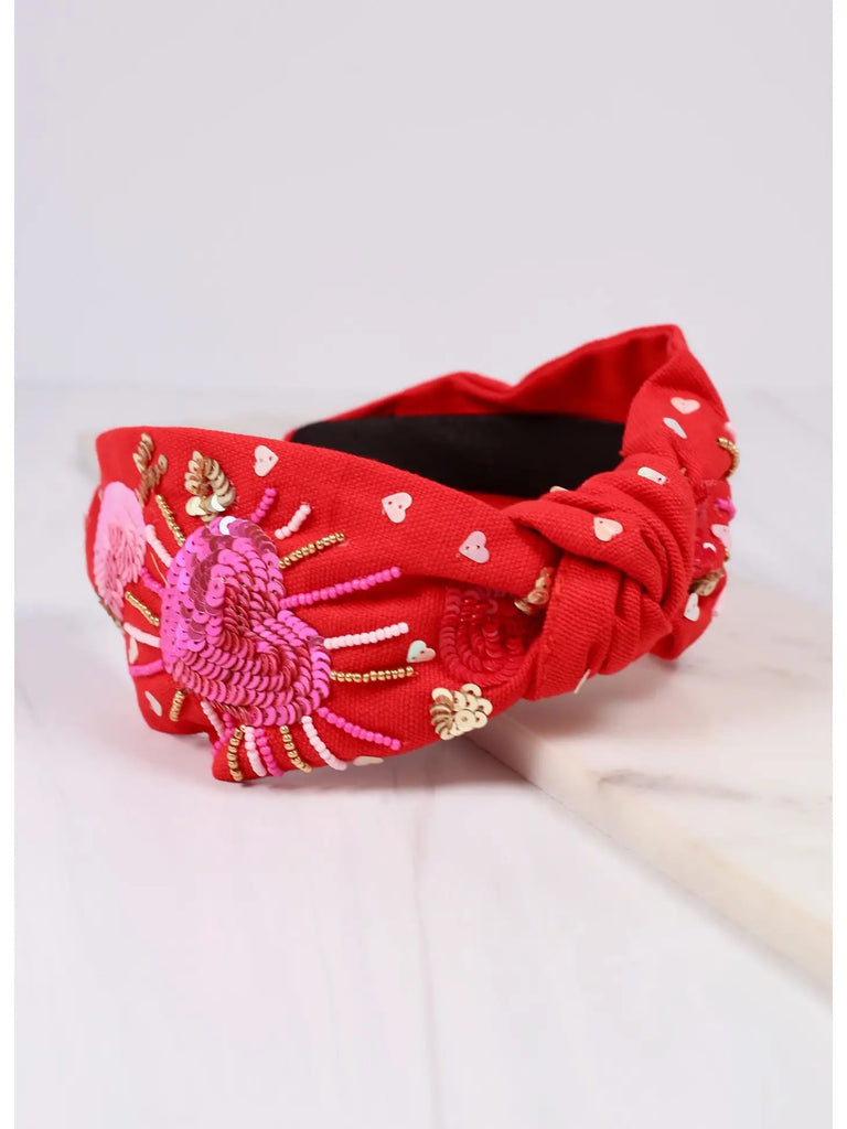Bursting with Love Headband Red