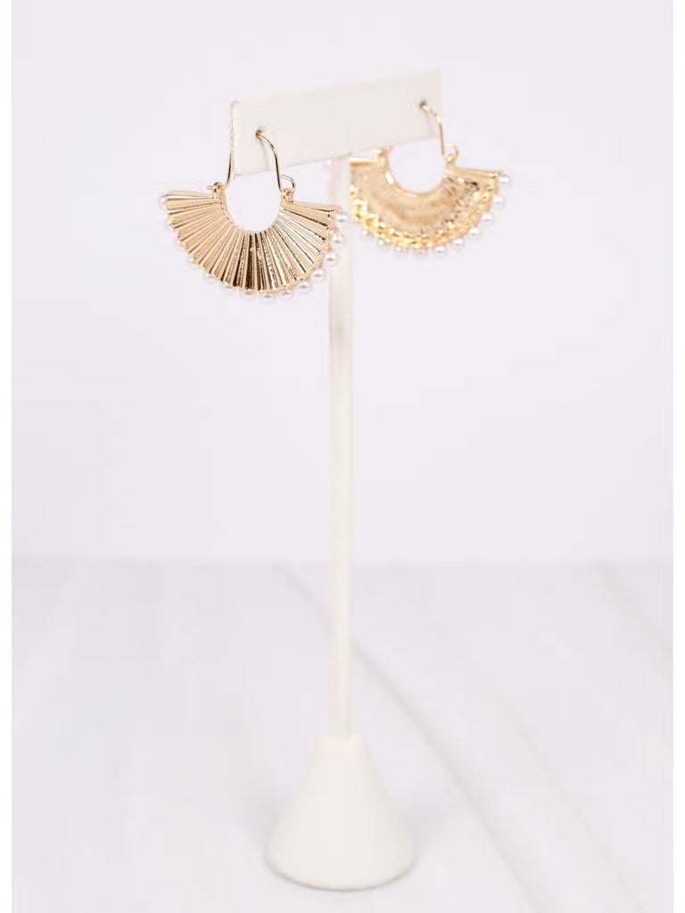 Paxton Threader Hoop with Pearls Gold