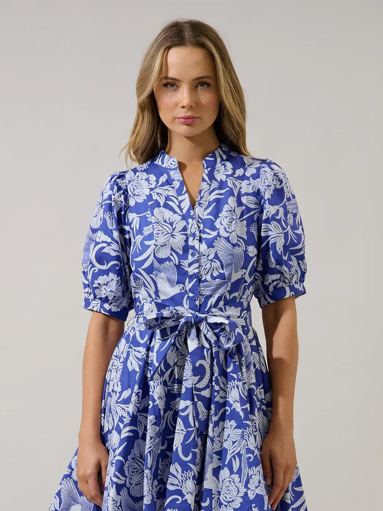 Viry Floral Wenda Pleated Mini Dress