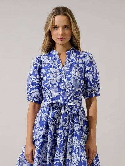 Viry Floral Wenda Pleated Mini Dress