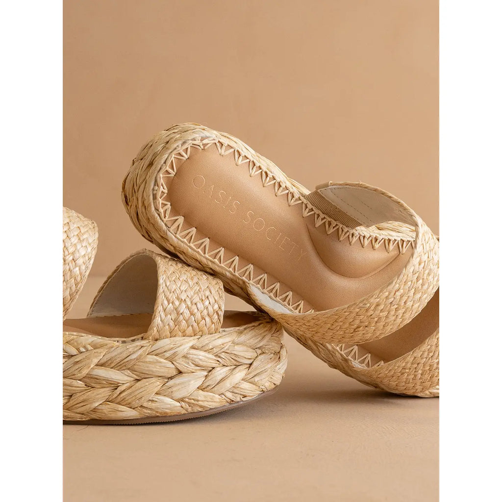 The Marley Natural Double Strap Platform Slid