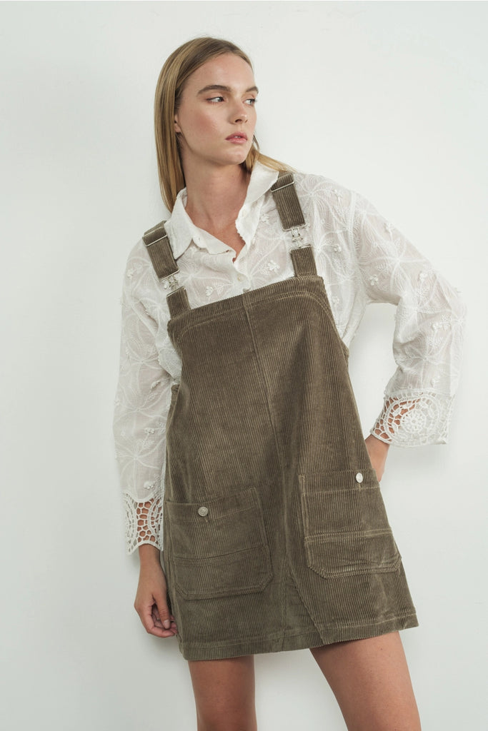Drew Corduroy Overall Dress