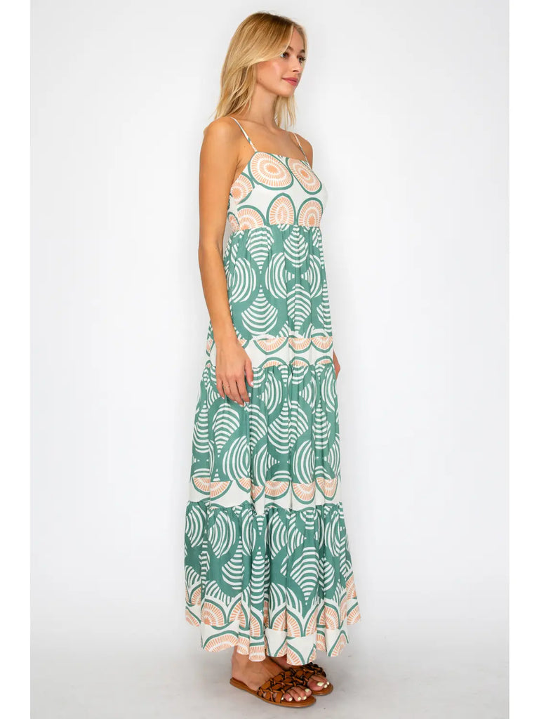 Olive Shell Maxi Dress