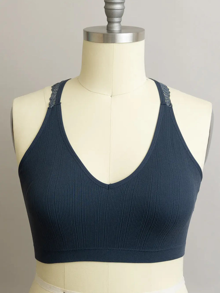 Seamless Front Lace Racerback Bralette