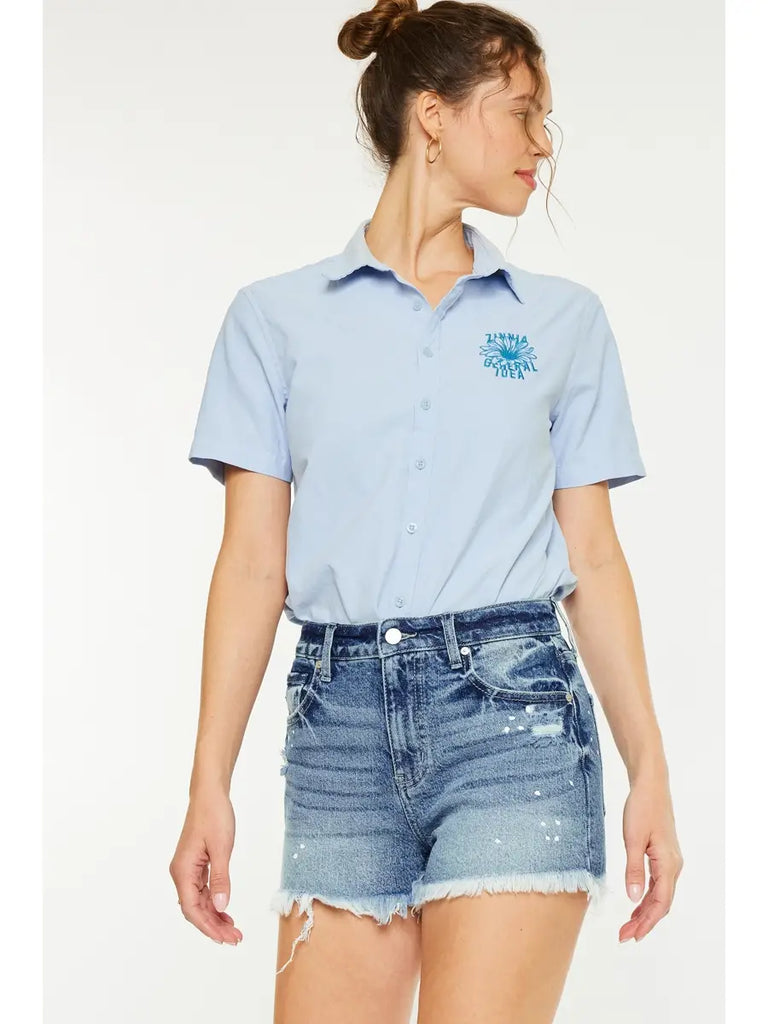 Amelia High Rise Denim Shorts