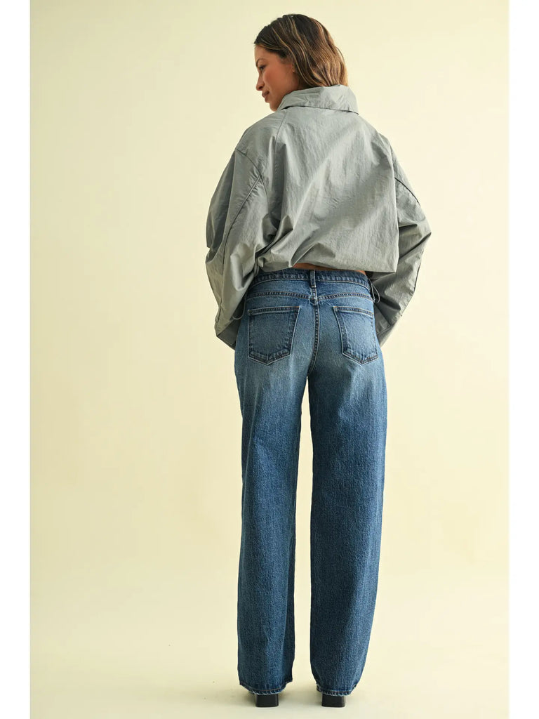Relaxed Dark Denim Straight Leg