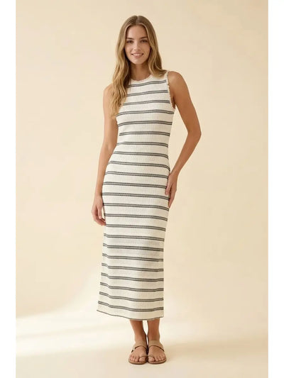 Sydney Stripe Stretch Midi Dress