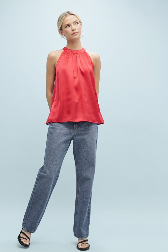 Satin Halter Blouse