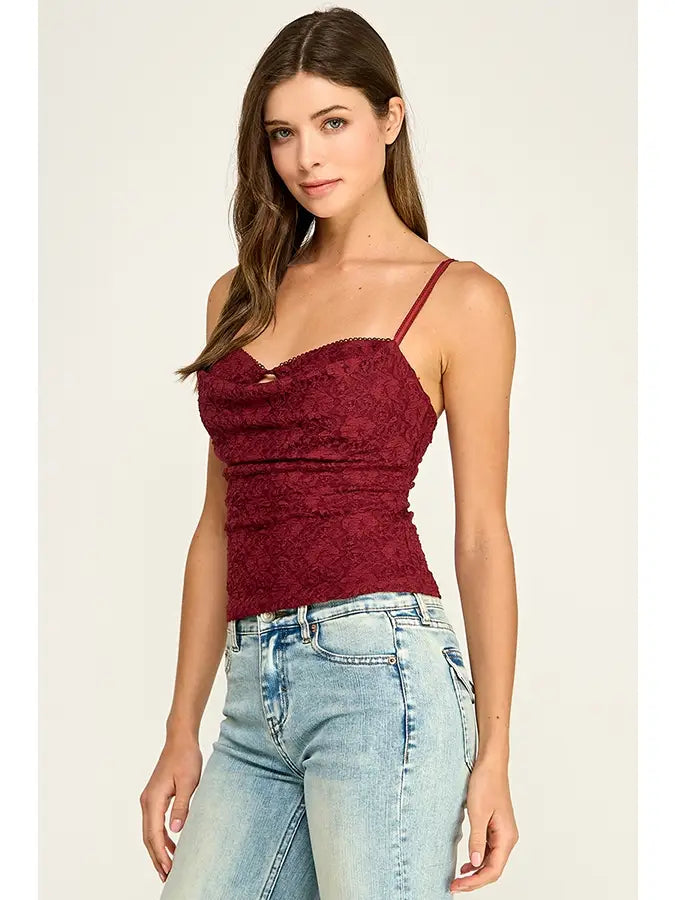 Lace Draped Cami Top