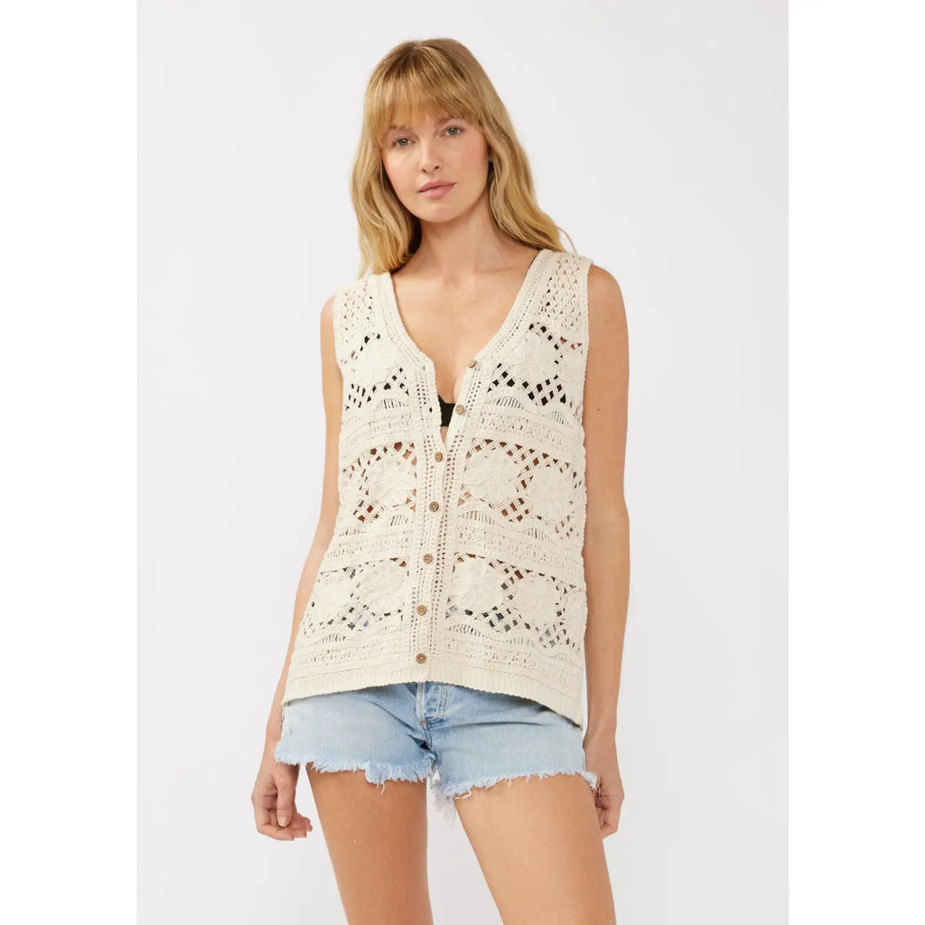 Claire Crochet Button Down