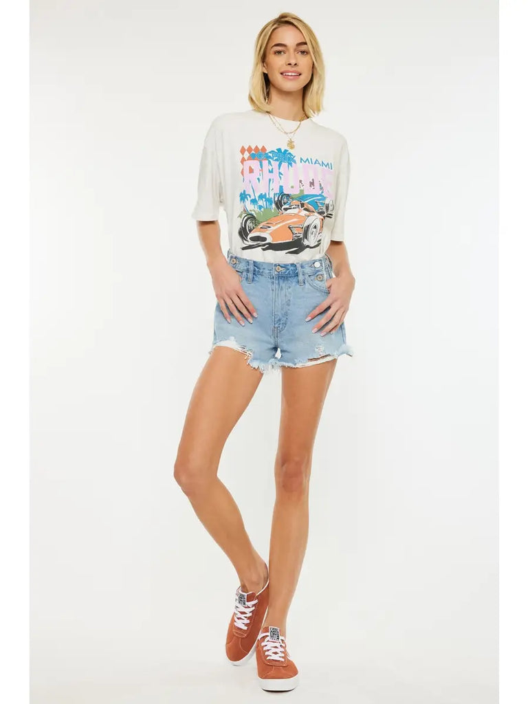 Aylani High Rise Denim Shorts